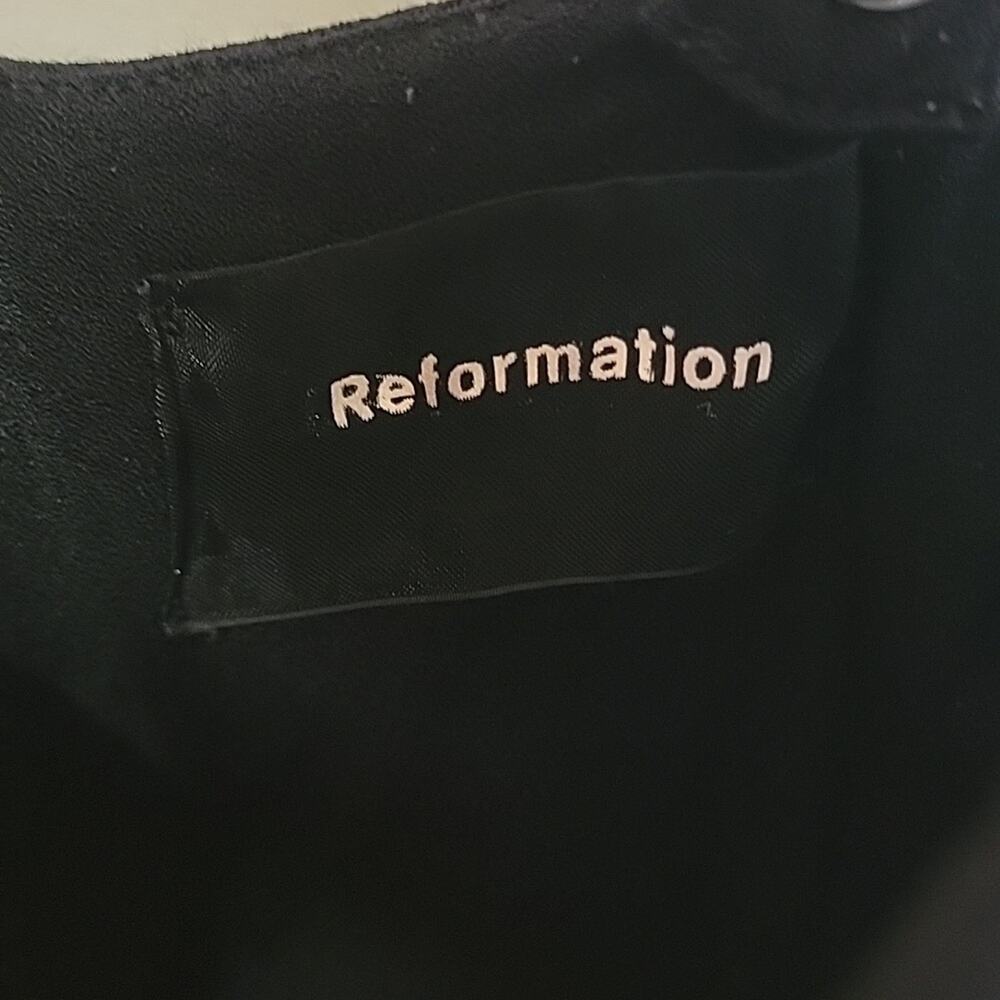 Reformation Kimmy Little Black Dress Front Knot and Buttons Sz 4 - Picture 5 of 9